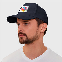 Бейсболка Палитра с цветком Орхидея, цвет: тёмно-синий — фото 2