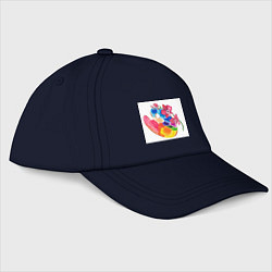 Бейсболка Палитра с цветком Орхидея, цвет: тёмно-синий