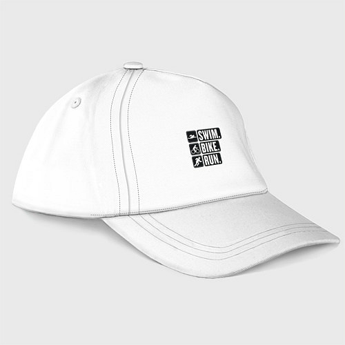Бейсболка Swim bike run / Белый – фото 1