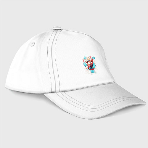 Бейсболка Милый монстр фотограф / Белый – фото 1