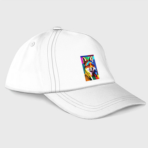 Бейсболка Лиса в стиле поп-арт / Белый – фото 1