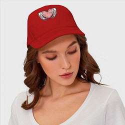 Бейсболка Хештег в моменте, цвет: красный — фото 2