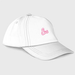 Бейсболка Ева в стиле барби - объемный шрифт, цвет: белый