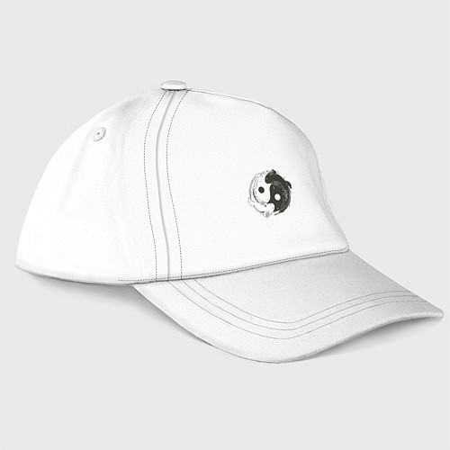 Бейсболка Аксолотль - Инь Янь / Белый – фото 1