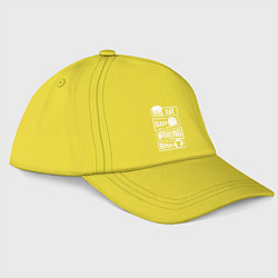 Бейсболка Еда сон боулинг, цвет: желтый