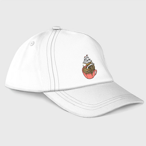 Бейсболка Кофейный корабль / Белый – фото 1