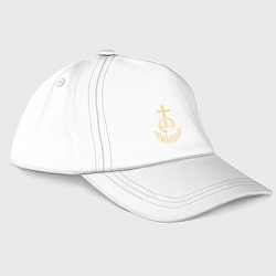 Бейсболка Вивьен стиль скипетр золотой, цвет: белый