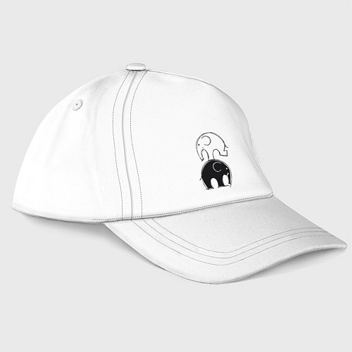 Бейсболка Cute elephants / Белый – фото 1