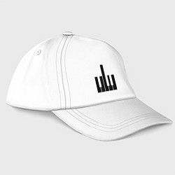 Бейсболка Fuck your music!, цвет: белый