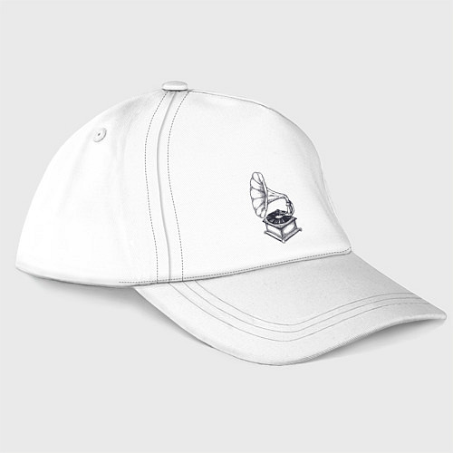 Бейсболка Звук пластинки / Белый – фото 1