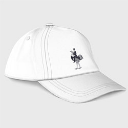 Бейсболка Страус и джентльмен, цвет: белый