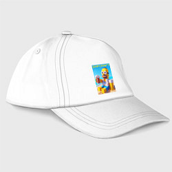 Бейсболка Minecraft and Simpsons collaboration - ai art, цвет: белый