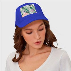 Бейсболка Листья акварель, цвет: синий — фото 2