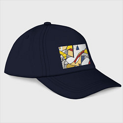 Бейсболка Абстракция в стиле поп-арт, цвет: тёмно-синий