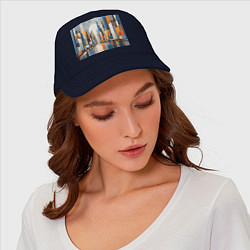 Бейсболка Архитектура город абстракция, цвет: тёмно-синий — фото 2