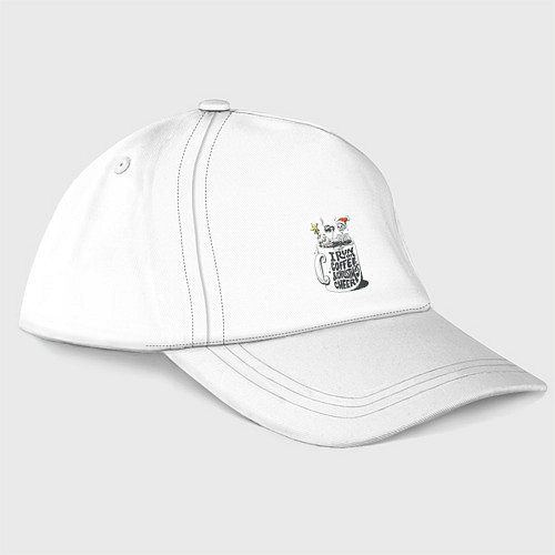Бейсболка Coffee Christmas Skeleton / Белый – фото 1