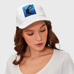 Бейсболка Крокодил ловит еду, цвет: белый — фото 2