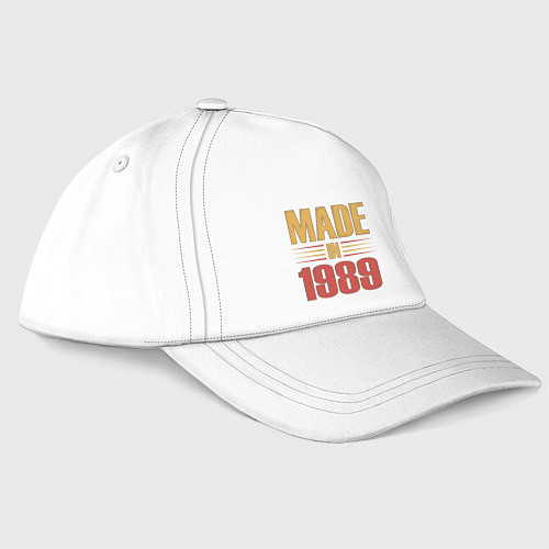 Бейсболка Сделано в 1989 потертость / Белый – фото 1