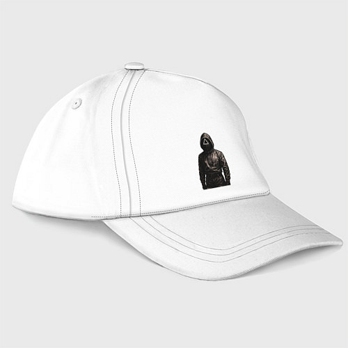 Бейсболка Игра в кальмара - черный страж / Белый – фото 1