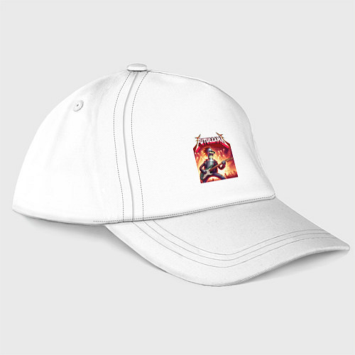 Бейсболка Робот-сгибальщик Бендер рок гитарист группы Футура / Белый – фото 1