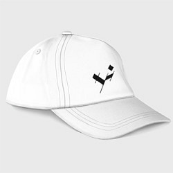 Бейсболка Три буквы: чёрные, цвет: белый