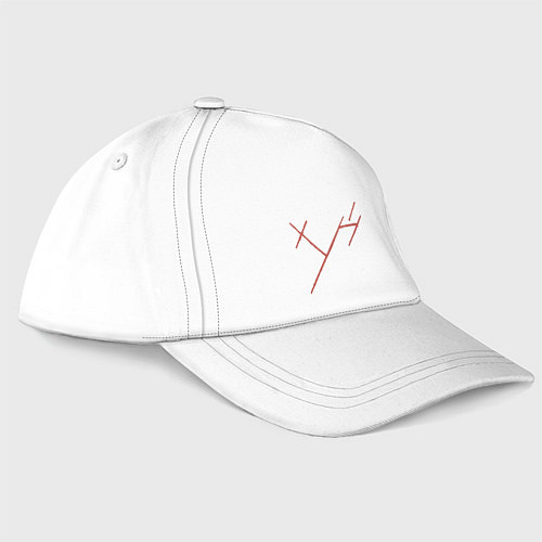 Бейсболка Три буквы: красные / Белый – фото 1