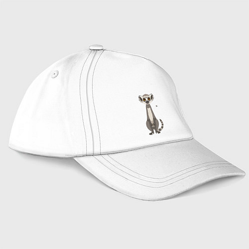 Бейсболка Лемур с маленьким сердечком / Белый – фото 1