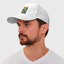 Бейсболка Статуя свободы кричит на картине Мунка - мем, цвет: белый — фото 2