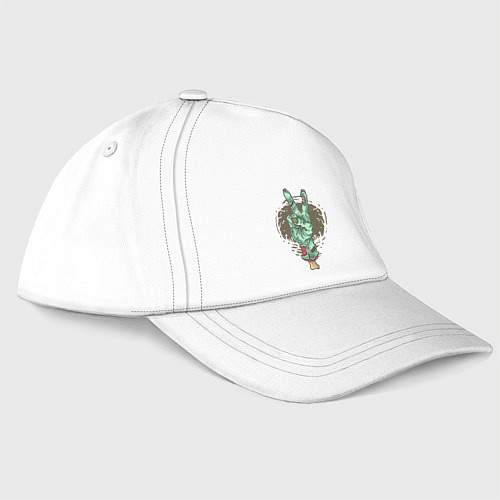 Бейсболка Рука зомби жест V / Белый – фото 1