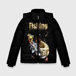Куртка зимняя для мальчика Gold Fishing, цвет: 3D-черный