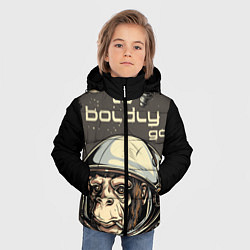 Куртка зимняя для мальчика Monkey: to boldly go, цвет: 3D-черный — фото 2