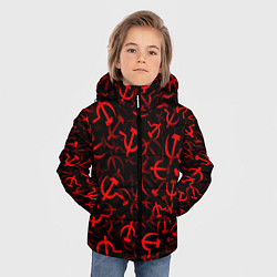 Куртка зимняя для мальчика Серп и молот 2, цвет: 3D-красный — фото 2