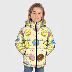 Куртка зимняя для мальчика Сладкие пончики, цвет: 3D-черный — фото 2