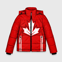 Куртка зимняя для мальчика Сборная Канады: домашняя форма, цвет: 3D-черный