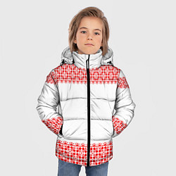 Куртка зимняя для мальчика Славянский орнамент (на белом), цвет: 3D-черный — фото 2
