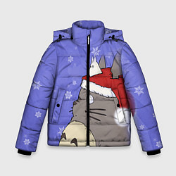 Куртка зимняя для мальчика Тоторо и снег, цвет: 3D-черный
