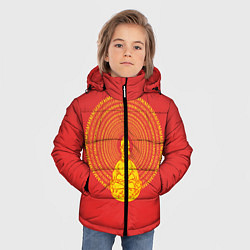 Куртка зимняя для мальчика Гомер медитирует, цвет: 3D-светло-серый — фото 2