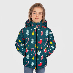 Куртка зимняя для мальчика Новогодний узор, цвет: 3D-черный — фото 2