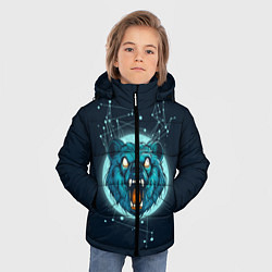 Куртка зимняя для мальчика Космический медведь, цвет: 3D-светло-серый — фото 2