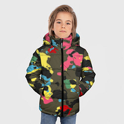 Куртка зимняя для мальчика Цветной камуфляж, цвет: 3D-черный — фото 2