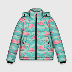 Куртка зимняя для мальчика Flamingo Pattern, цвет: 3D-светло-серый