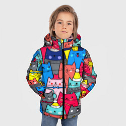 Куртка зимняя для мальчика Отряд котиков, цвет: 3D-светло-серый — фото 2