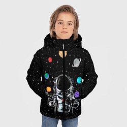 Куртка зимняя для мальчика Космический жонглер, цвет: 3D-красный — фото 2