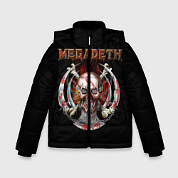 Куртка зимняя для мальчика Megadeth: Skull in chains, цвет: 3D-красный