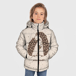 Куртка зимняя для мальчика Влюбленные ежики, цвет: 3D-светло-серый — фото 2