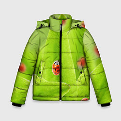 Куртка зимняя для мальчика Жучки на травке, цвет: 3D-черный