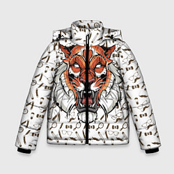 Куртка зимняя для мальчика Тигр-барбер, цвет: 3D-черный