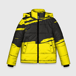Куртка зимняя для мальчика Чёрно-жёлтый, цвет: 3D-черный