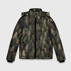 Куртка зимняя для мальчика Лесной камуфляж, цвет: 3D-красный