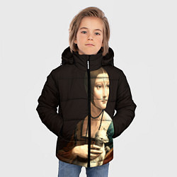 Куртка зимняя для мальчика Дама с горностаем, цвет: 3D-черный — фото 2